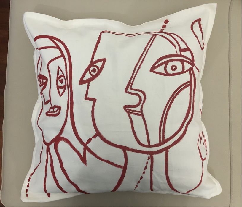 Hand-painted cushion