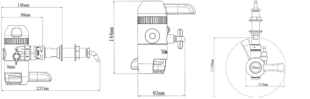 Пивной кран пеногаситель пива  для быстрого налива Talos (Талос)