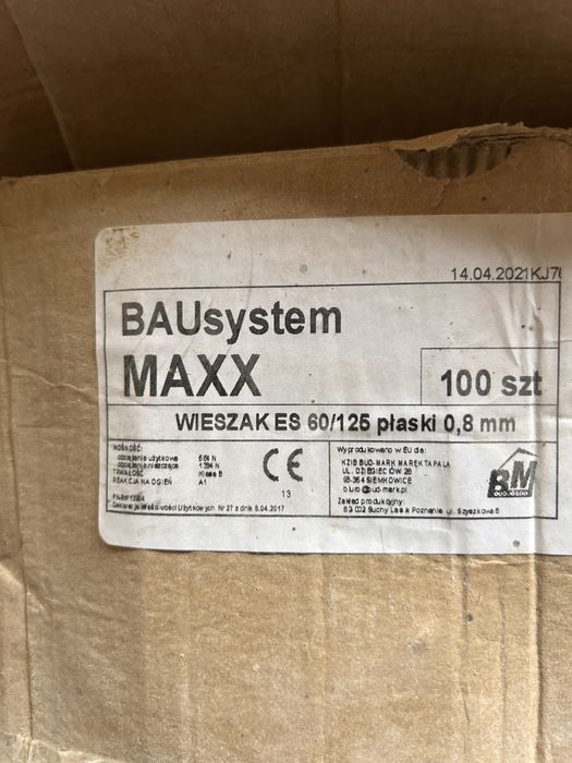 Wieszak płaski 60/125