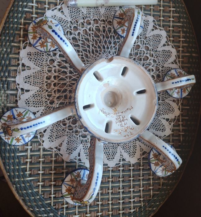 Candelabro Comemorativo de 1946 Faiança Battistini (Maria de Portugal)