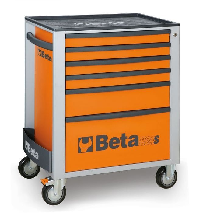 beta mobile roller cab with six drawers orange 51200005
