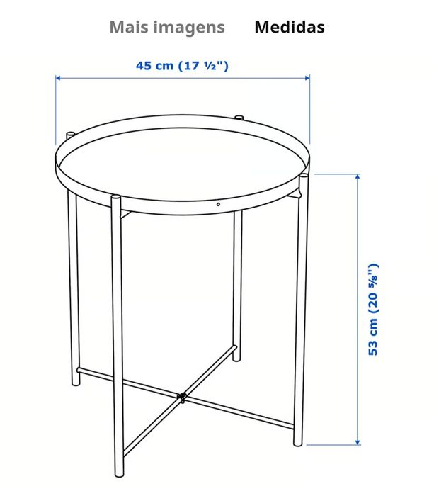 Mesa apoio branca IKEA GLADOM 
Mesa-tabuleiro, branco, 45x53 cm