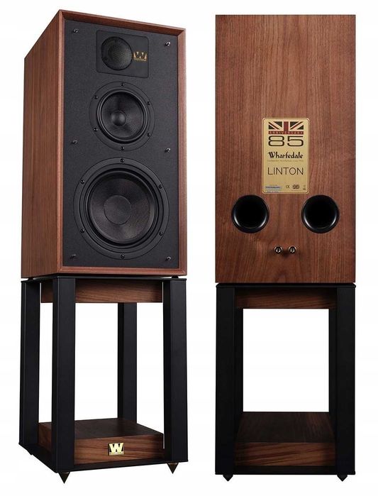Para głośników z dedykowanymi podstawami Wharfedale Linton walnut - nowe - 5 lat gwarancji