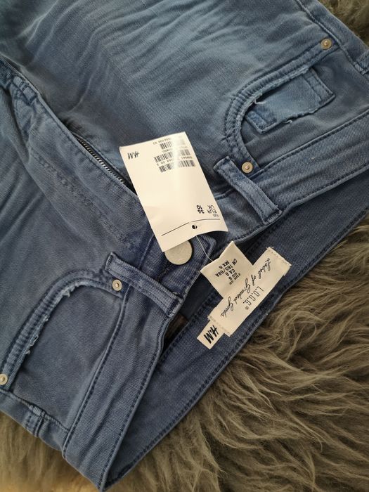 Nowe z metką spodnie damskie H&M jeansowe dżinsy granatowe 36 S