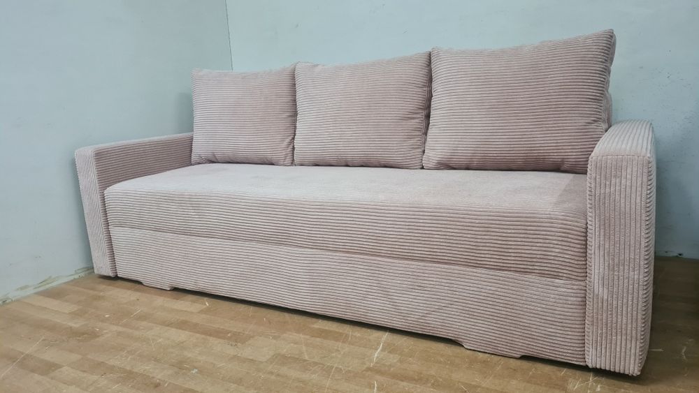 Nowa sofa automat sprężyny sztruks welur plusz kanapa wersalka tapczan