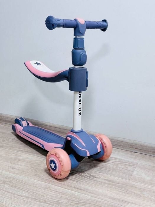 Самокат-толокар трьохколісний Maraton Flex 2 в 1 зі сидінням