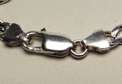 Srebrna bransoletka ciekawy wzór ryflowane sztabki  18.5 cm.