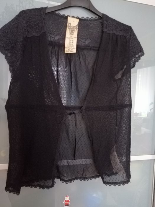 Zara-czarna zwiewna bluzeczka r, M