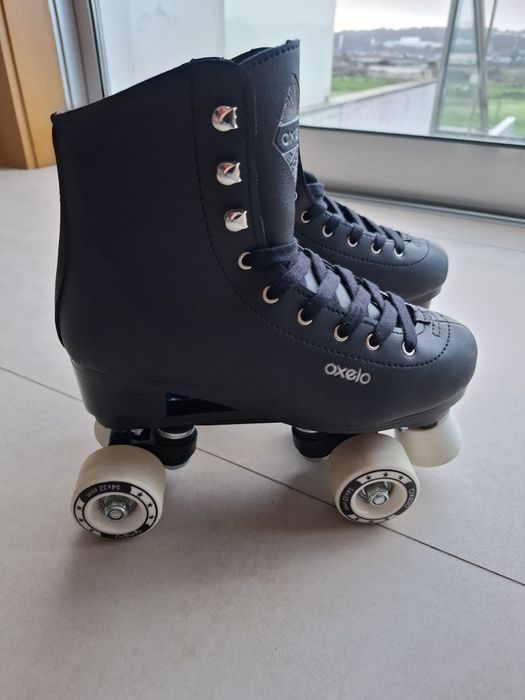 Patins de 4 Rodas QUAD 100 Preto COMO NOVOS/QUASE SEM USO