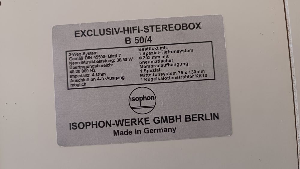 Колонки Isophon B50/4 Exclusiv AlniCo