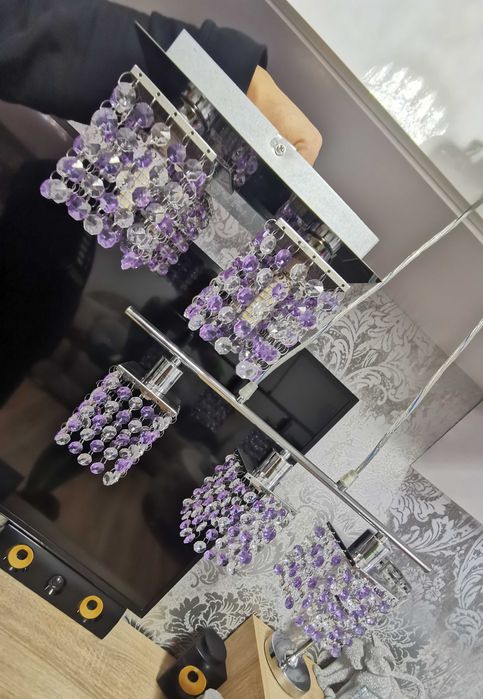 Komplet lamp w stylu glamour kryształki