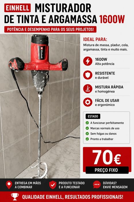 Misturador Argamassa/Tinta Einhell 1600W