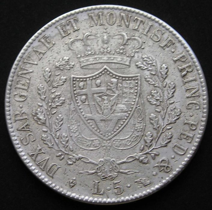 Sardynia Włochy 5 lirów 1824 - Karol Feliks