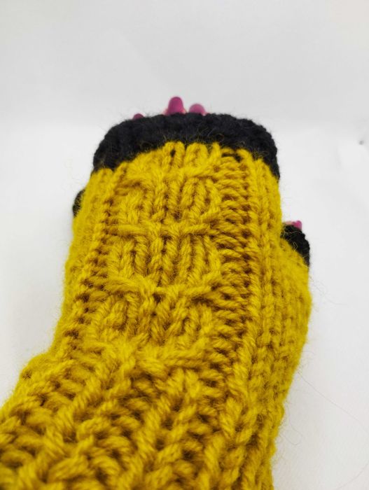 Wełniane mitenki; rękawiczki bez palców; handmade