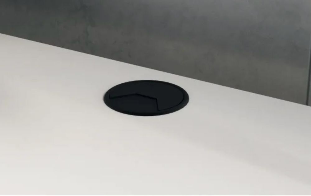 Biurko loftowe 120 cm biały mat metalowe czarne nogi