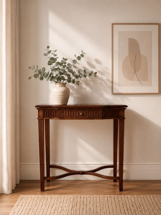 Secretária/ consola vintage / mesa apoio restaurada em madeira - peça única