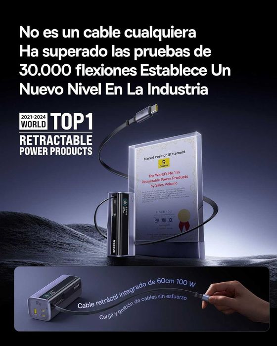 PowerBank 20000mAh Baseus 145W Cabo USB-C Integrado