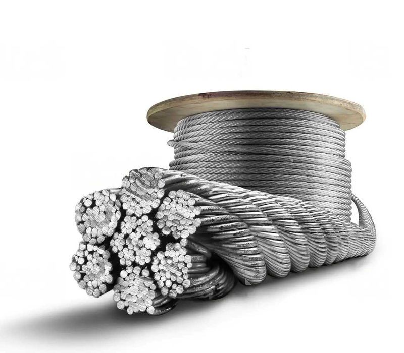Канат стальной трос для лифта крана лебедки тельфера ГОСТ DIN ISO