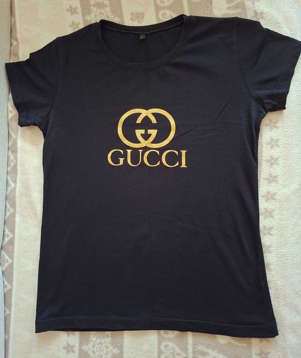 T-shirt damski / koszulka Gucci czarny krótki rękaw rozmiar L