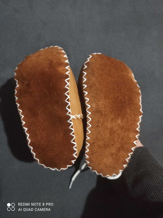 Шкіряні зимові пінетки 6-12 місяців