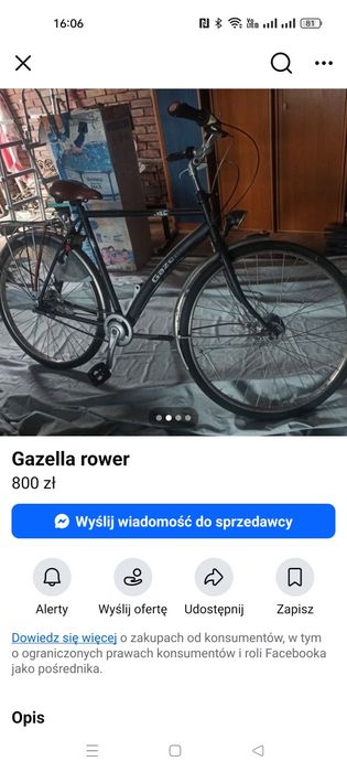Rower męski gazella super stan