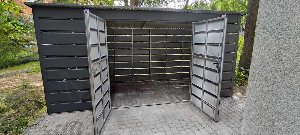 Wiata Śmietnikowa, Schowek na Kontenery | Profil Ocynkowany!