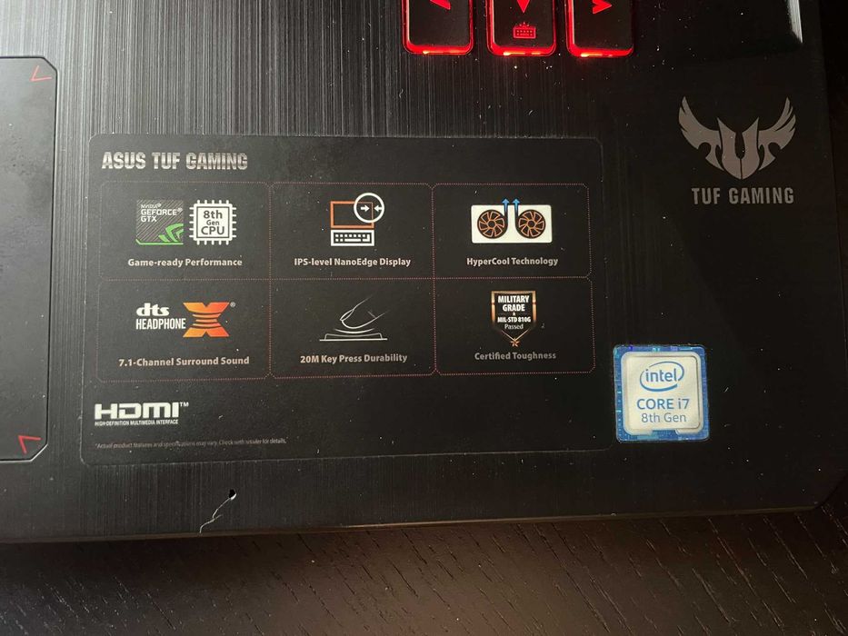 ASUS TUF Gaming FX505 — i7 8750H + GTX 1050 Ti | 16GB RAM | 256GB SSD