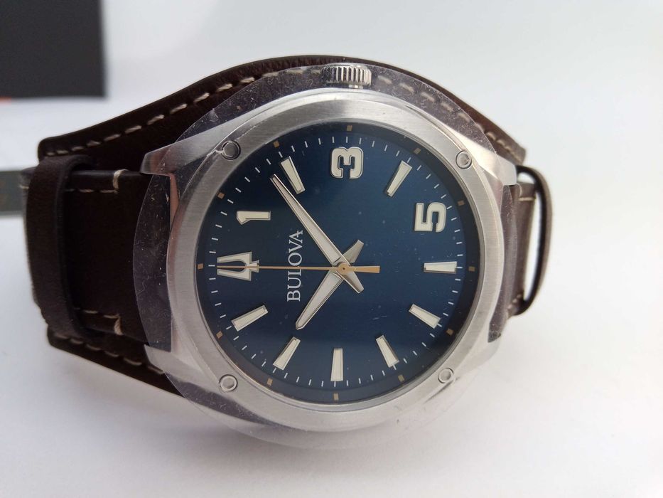 Bulova 96A313- мужские часы пилоты, винтажный стиль, сапфировое стекло