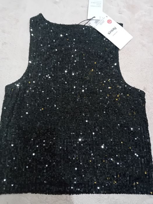 Nowy z metka top bluzka z cekinami Sinsay rozm XS