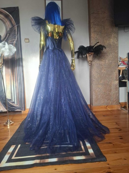 Suknia balowa na studniówkę. Ortis granatowa R34. Polski producent!