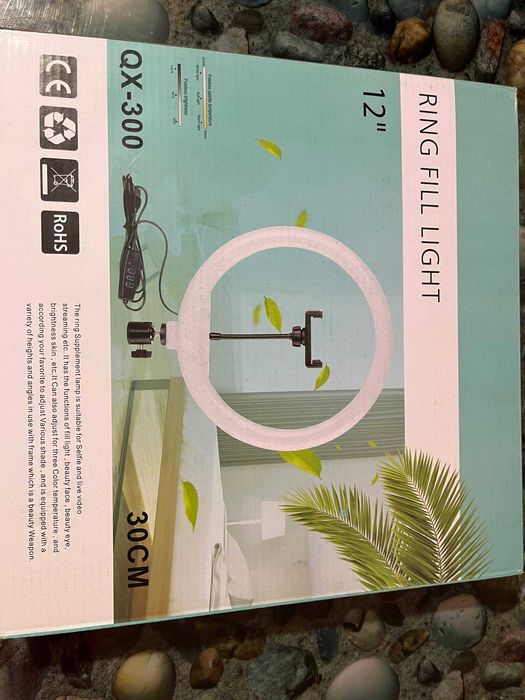 Кільцева лампа QX-300 30 см 12" з пультом керування та живл від USB