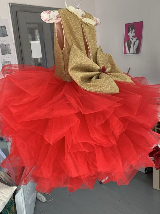 Сукня на 3 роки у садочок осіння червона золота сукня освнь