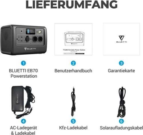 Зарядная станция портативная BLUETTI EB70 1000W/716Wh