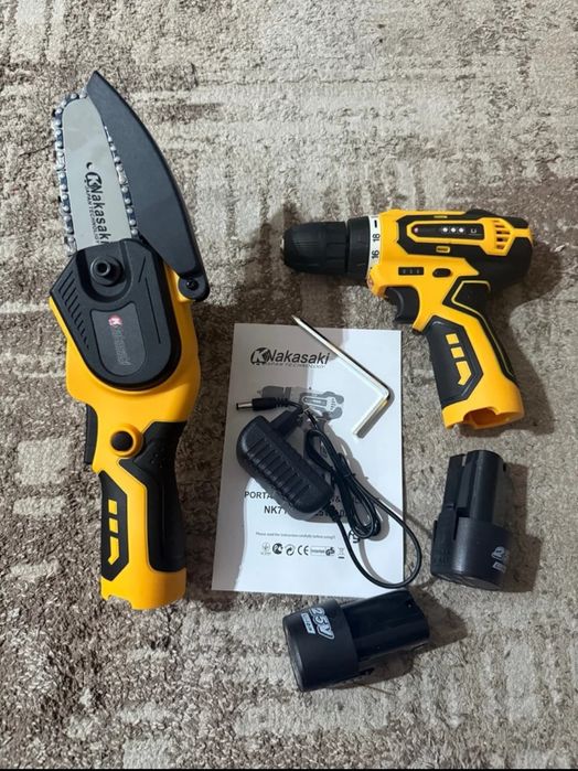 Conjunto berbequim e serra com 2 baterias