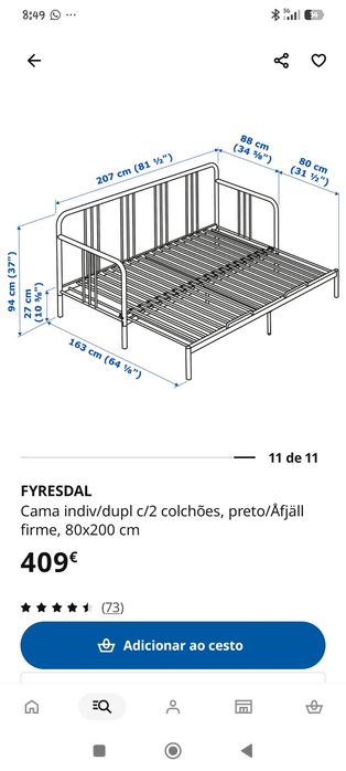 Sofá cama com colchão