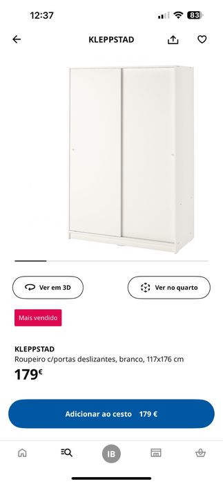 Armario portas corridas KLEPPSTAD ikea
