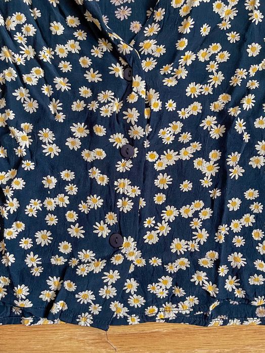 Blusa Crop Top Azul Flores Lefties, M