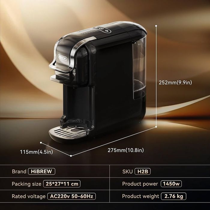 HiBREW H2B 5-em-1 Pod Coffee Maker - Compatível com 4 cápsulas de café