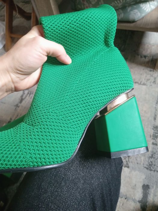 Kozaki skarpetkowe zielone