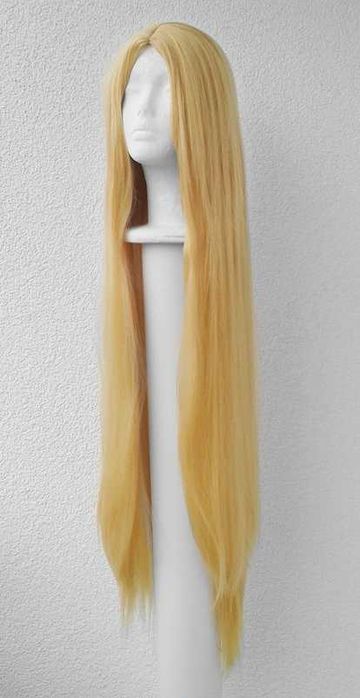 Roszpunka żółta blond ciepła długa 100cm metrowa peruka cosplay wig