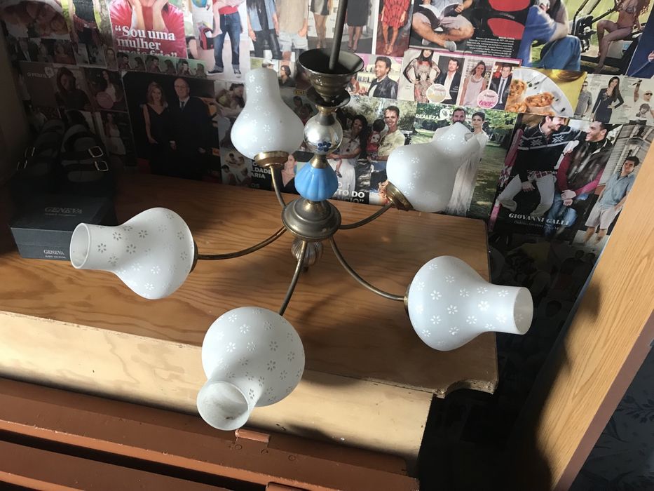 Candeeiro vintage com 5 pontos de luz