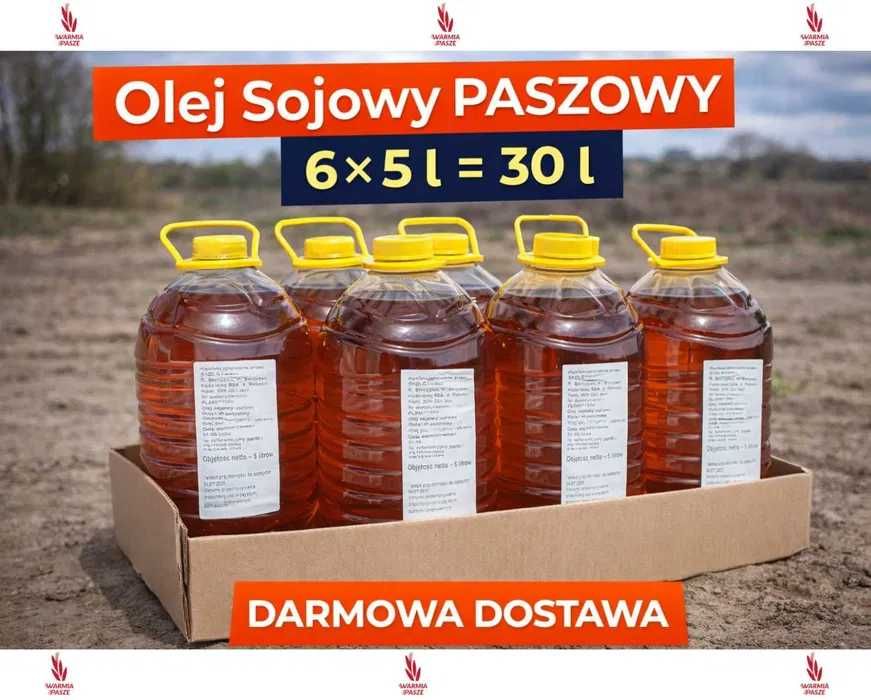 Olej Sojowy PASZOWY 6 x 5 l = 30 l DARMOWA DOSTAWA