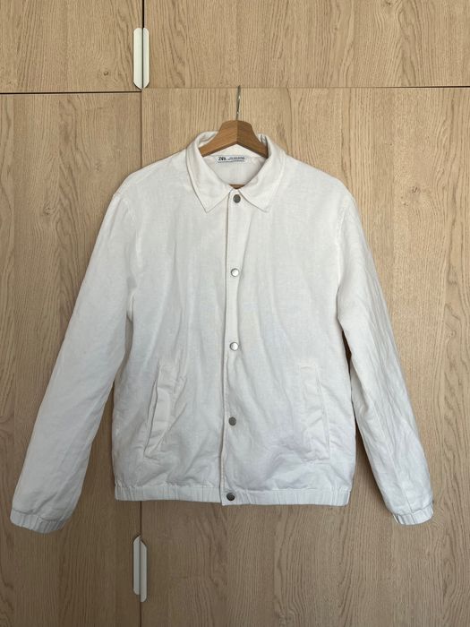 Męski lniany bomber / lekka kurtka