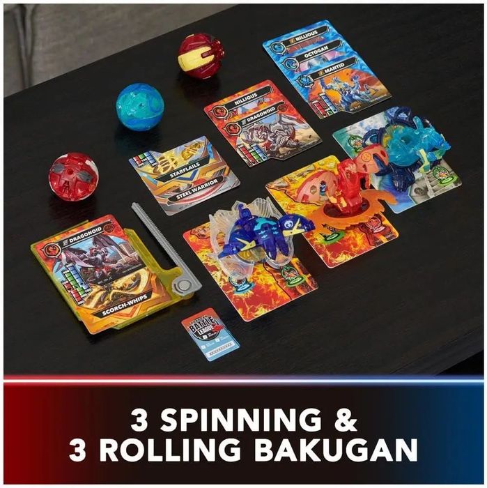 Набор 6 бакуган BAKUGAN Ultimate Attack Dragonoids, Nillious, Octogan