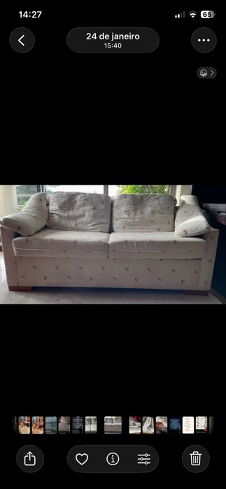Sofá cama de 3 lugares 75cmx156cmx76cm