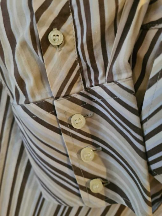 Full Circle – męska koszula w paski 100% bawełna XL Made in Portugal