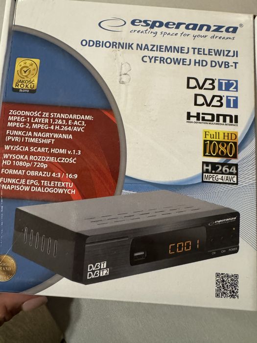 Dekoder Esperanza EV104 DVB-T  DVB-T2 Full HD