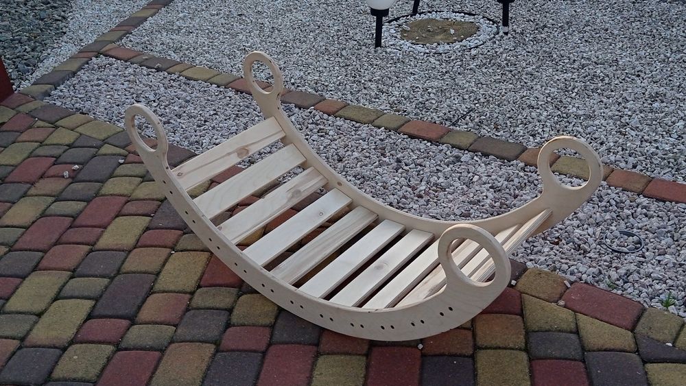 Kraftowy Bujak Montessori + pikler + ścianka wspinaczkowa + poduszka