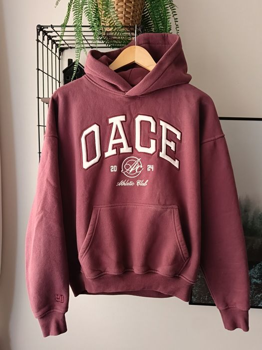 Różowa bluza z kapturem Oace Athletic Club S | Oversize z bawełną
