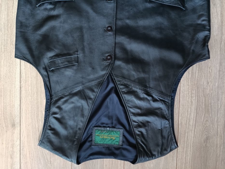 Męska kamizelka skórzana Severin by Lubello duża 8XL